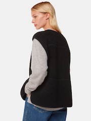 Whistles Josie Fleece Black Gilet - Image 2 of 5