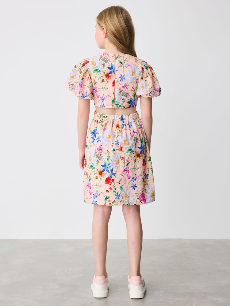 ted baker cut out dress Buy Baker by Ted Baker Textured Floral Print Cutout Dress from Next  Luxembourg