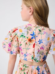 Rosa pêssego - Vestido Baker by Ted Baker com estampa floral texturizada rosa pêssego - Imagem 5 de 10