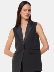 Whistles Black Hilda Tuxe Tailored Waistcoat - Image 1 of 5