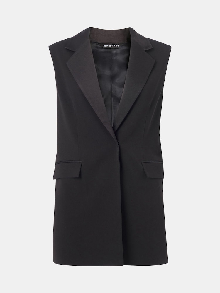 Whistles Black Hilda Tuxe Tailored Waistcoat - Image 5 of 5 Whistles Black Hilda Tuxe Tailored Waistcoat - Image 5 of 5