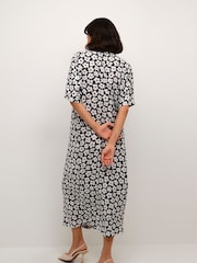 Kaffe KAraya V-Neck Short Sleeve Maxi Black Dress - Image 2 of 5