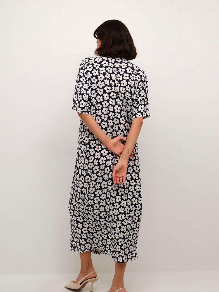 Kaffe KAraya V-Neck Short Sleeve Maxi Black Dress - Image 2 of 5