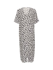 Kaffe KAraya V-Neck Short Sleeve Maxi Black Dress - Image 4 of 5