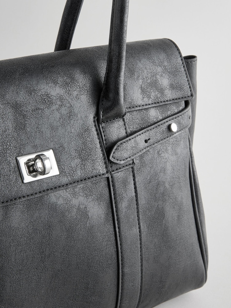 Czarny - Torba typu tote z uchwytem - Image 7 of 8