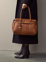 Tan Brown Hand Held Tote Bag - Image 1 of 9