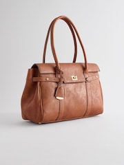 Tan Brown Hand Held Tote Bag - Image 5 of 9