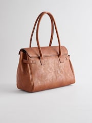 Tan Brown Hand Held Tote Bag - Image 6 of 9