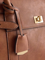 Tan Brown Hand Held Tote Bag - Image 7 of 9