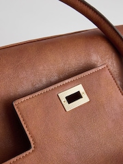 Tan Brown Hand Held Tote Bag - Image 8 of 9