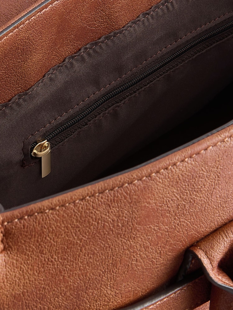 Tan Brown Hand Held Tote Bag - Image 9 of 9