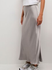 Kaffe Lotte Satin Elastic Waist Maxi Skirt - Image 1 of 6