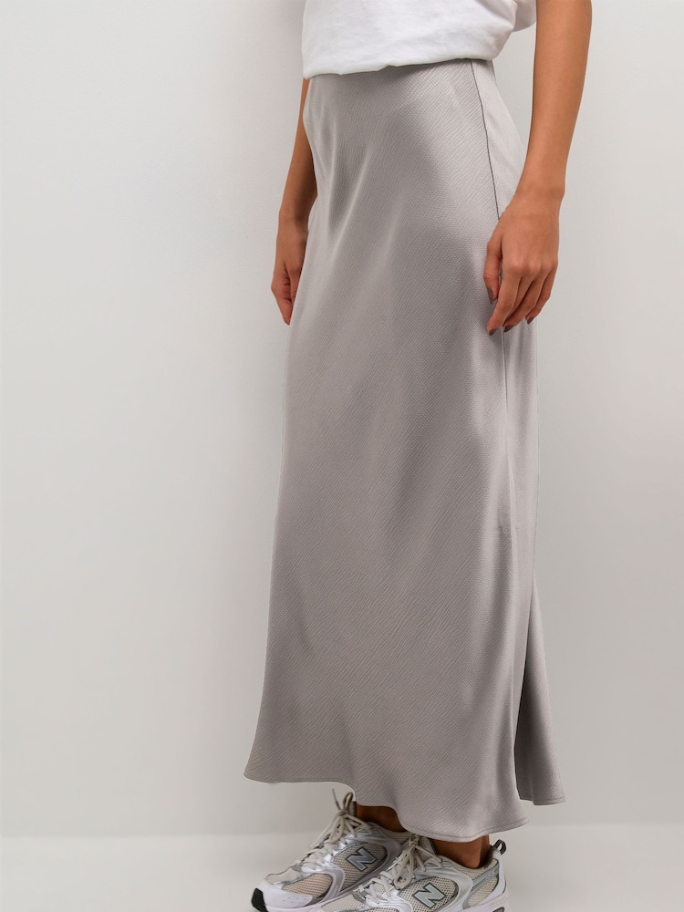 Kaffe Lotte Satin Elastic Waist Maxi Skirt - Image 1 of 6