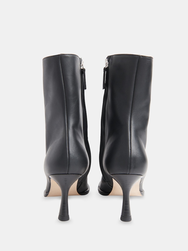 Whistles Black Nettie Stitch Detail Boots - Image 2 of 5