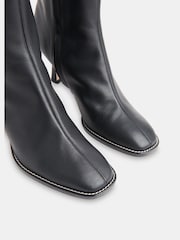 Whistles Black Nettie Stitch Detail Boots - Image 3 of 5