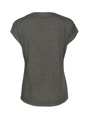 Kaffe Lisa V-Neck Cap Sleeve Pocket Black T-Shirt - Image 6 of 6