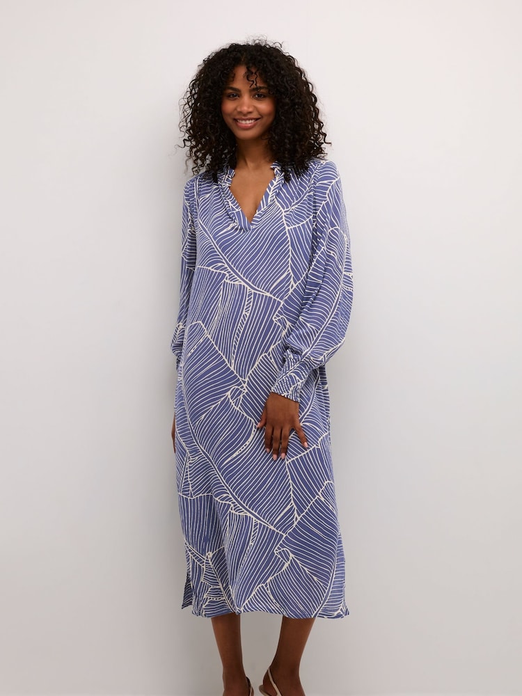 Kaffe KAgenette Long Sleeve Midi Dress - Image 1 of 5