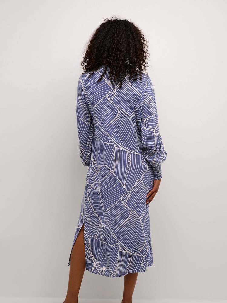 Kaffe KAgenette Long Sleeve Midi Dress - Image 2 of 5