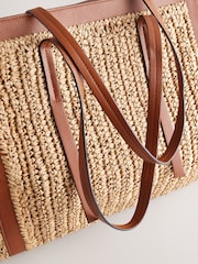 Natural - grande bolsa de compras de ráfia - Imagem 10 de 10