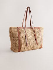 Natural - grande bolsa de compras de ráfia - Imagem 6 de 10