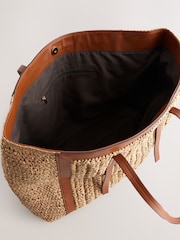 Natural - grande bolsa de compras de ráfia - Imagem 8 de 10