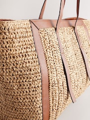 Natural - grande bolsa de compras de ráfia - Imagem 9 de 10