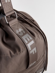 self. Chocolate Brown Nylon Shoulder Bag - Image 11 of 11
