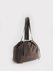 self. Chocolate Brown Nylon Shoulder Bag - Image 7 of 11