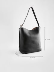 Black Leather Shoulder Bag - Image 4 of 11