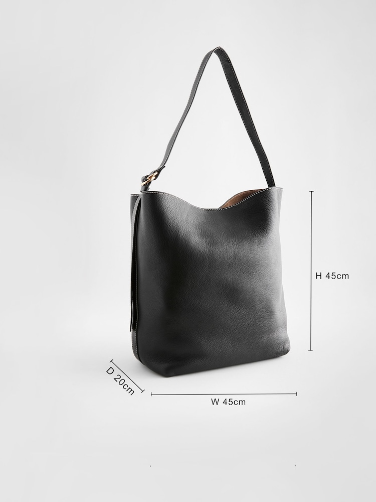 Black Leather Shoulder Bag - Image 4 of 11