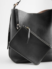 Black Leather Shoulder Bag - Image 9 of 11