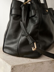Black Premium Leather Tote Bag - Image 12 of 14
