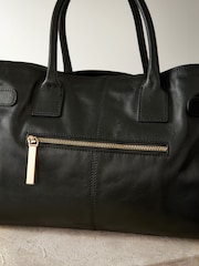 Black Premium Leather Tote Bag - Image 13 of 14