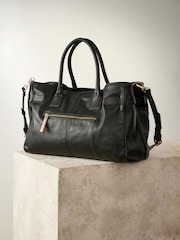 Black Premium Leather Tote Bag - Image 9 of 14