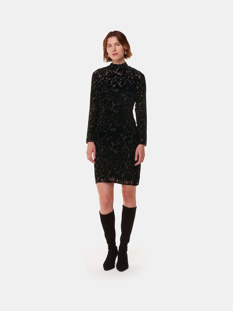 Whistles Hotter Fix Floral Velvet Rochie - Image 2 of 6