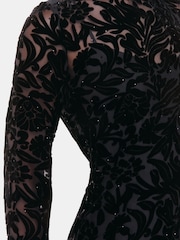 Whistles Hotter Fix Floral Velvet Rochie - Image 5 of 6