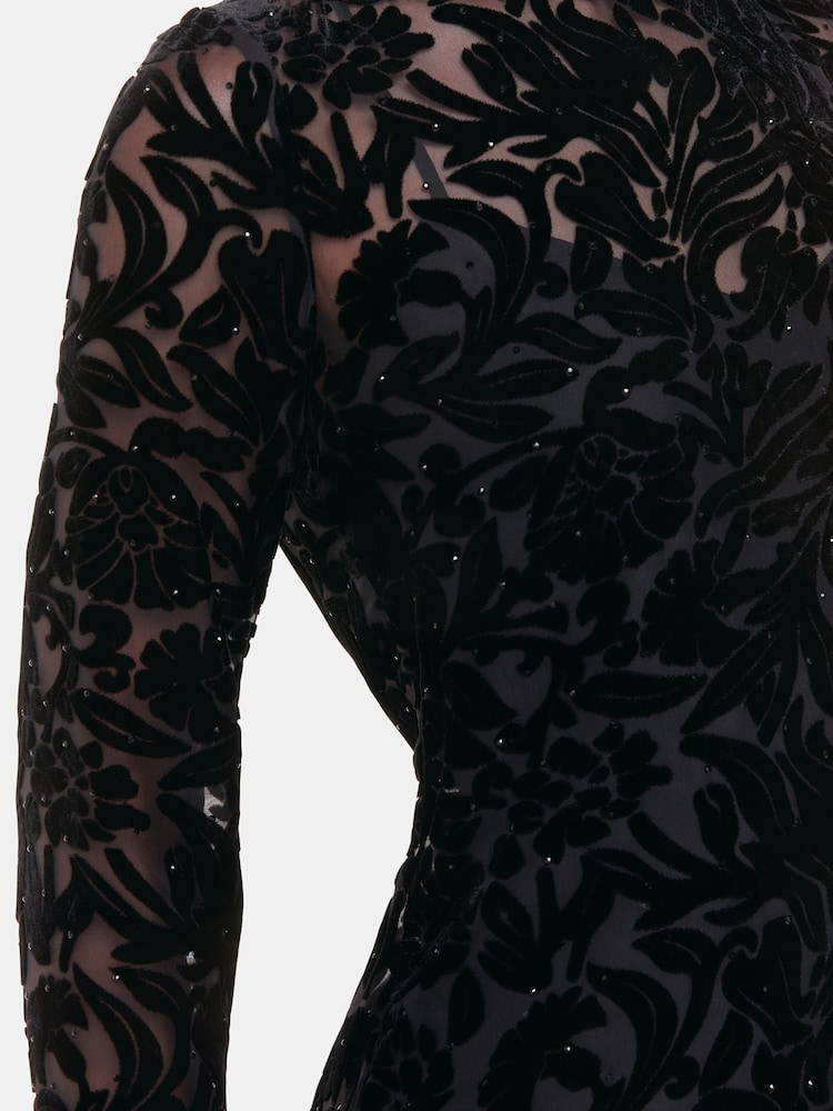 Whistles Hotter Fix Floral Velvet Rochie - Image 5 of 6
