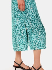 Whistles Green Aria Batik Floral Satin Dress - Image 4 of 5