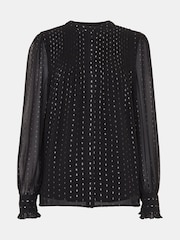 Whistles Black Metallic Stripe Blouses - Image 5 of 5