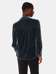 Whistles Green Lara Velvet Shirt - Image 2 of 5