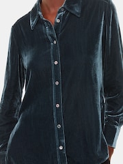 Whistles Green Lara Velvet Shirt - Image 4 of 5