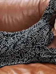 Whistles Chain Print Flippy Black Dress - Image 2 of 6