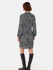 Whistles Chain Print Flippy Black Dress - Image 3 of 6