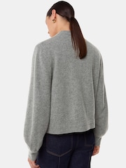 Whistles Grey Zip Front Bomber Knit Jumper - Image 2 of 5