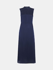 Whistles Blue Aria Satin Midi Dress - Image 5 of 5