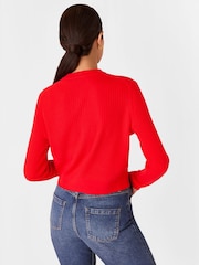 Whistles rdeča Jasmine Ribbed pletena jopa - Slika 2 iz 4