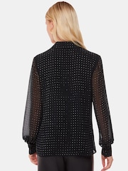 Whistles Black Hot Fix Sheer Shirt - Image 2 of 5