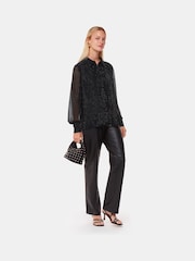 Whistles Black Hot Fix Sheer Shirt - Image 3 of 5
