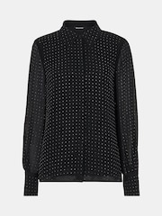 Whistles Black Hot Fix Sheer Shirt - Image 5 of 5