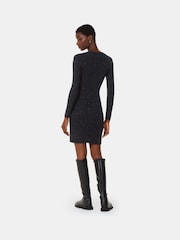 Whistles Black Annie Sparkle Short Knit Dress - Image 2 of 5